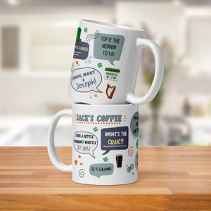 Personalised Irish Mug, Ireland Gift, Custom Tea Coffee, Him Her Birthday, Guinness, St Patricks Day, Secret Santa, Funny Office Mug
