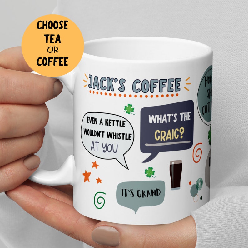 Personalised Irish Mug, Ireland Gift, Custom Tea Coffee, Him Her Birthday, Guinness, St Patricks Day, Secret Santa, Funny Office Mug