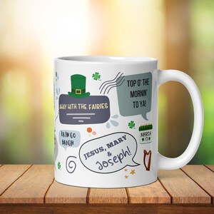 Personalised Irish Mug, Ireland Gift, Custom Tea Coffee, Him Her Birthday, Guinness, St Patricks Day, Secret Santa, Funny Office Mug