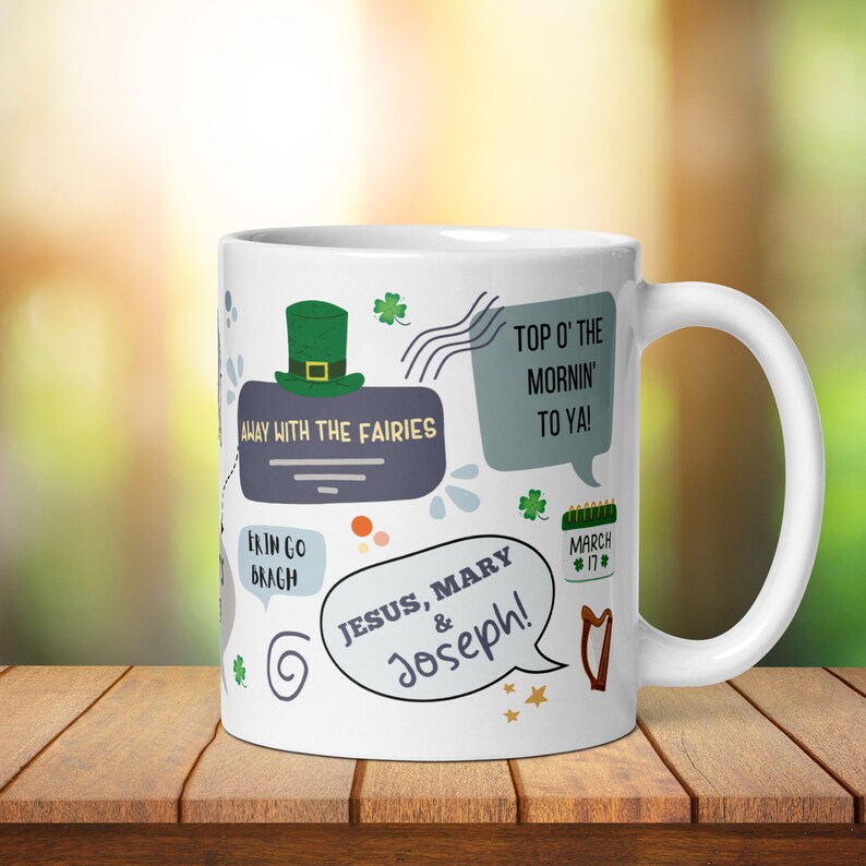 Personalised Irish Mug, Ireland Gift, Custom Tea Coffee, Him Her Birthday, Guinness, St Patricks Day, Secret Santa, Funny Office Mug