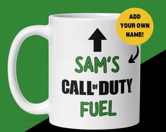 Caneca personalizada COD Fuel, gamer, presente divertido para gamers, presente de Natal ou aniversário para ele ou ela.