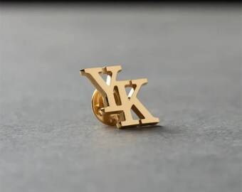 Custom Initials Name Lapel Pin - Letters Lapel Pin - Custom Initials Brooch - Personalized Name Brooch - Grooms wedding gift - Gift For Him.