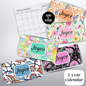 Gepersonaliseerde 2-jarige zakkalender 2025-2026 gratis binnenlandse verzending