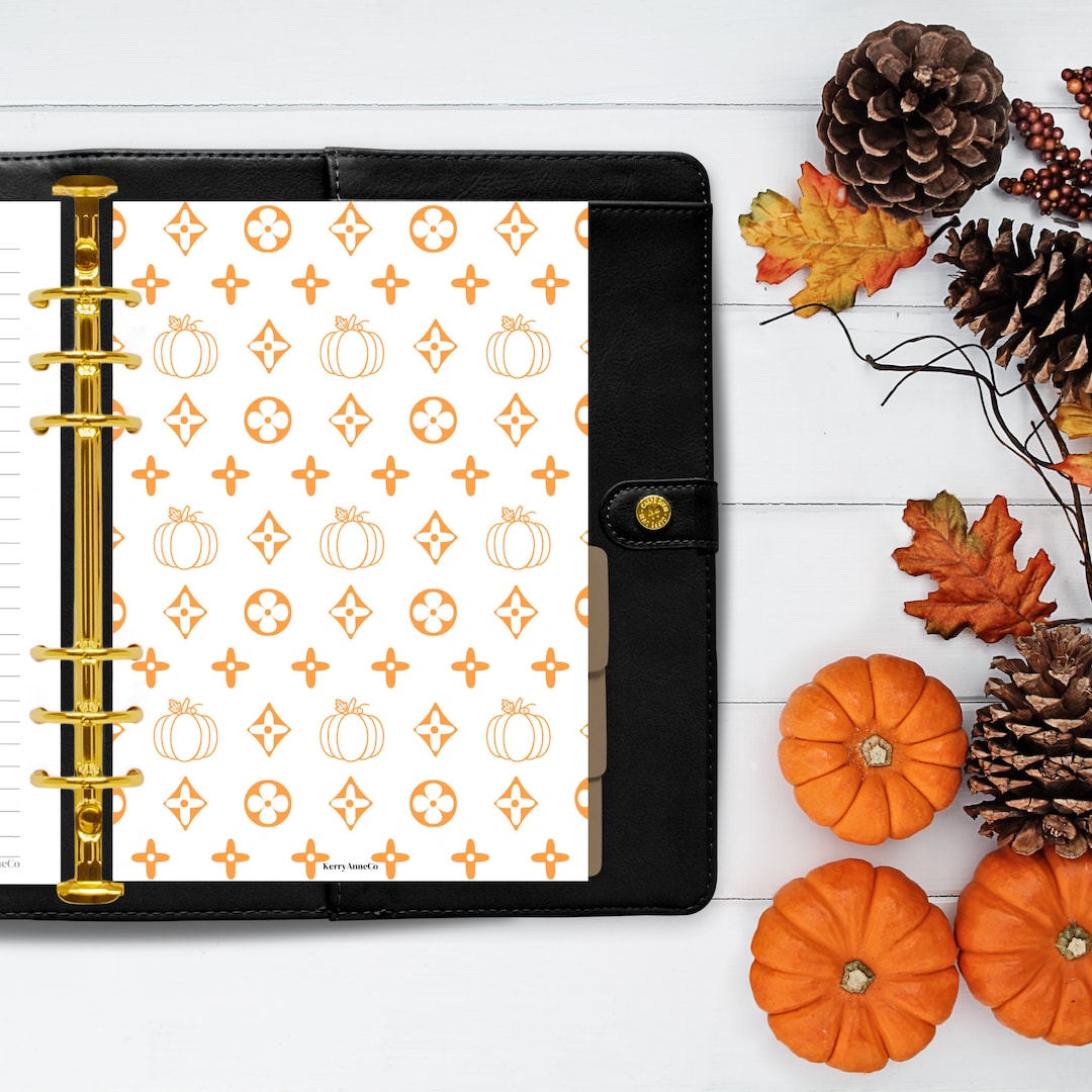 Designer-style Fall Pumpkin Planner Binder Dashboard - Etsy
