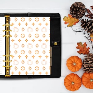 Designer-style Fall Pumpkin Planner Binder Dashboard