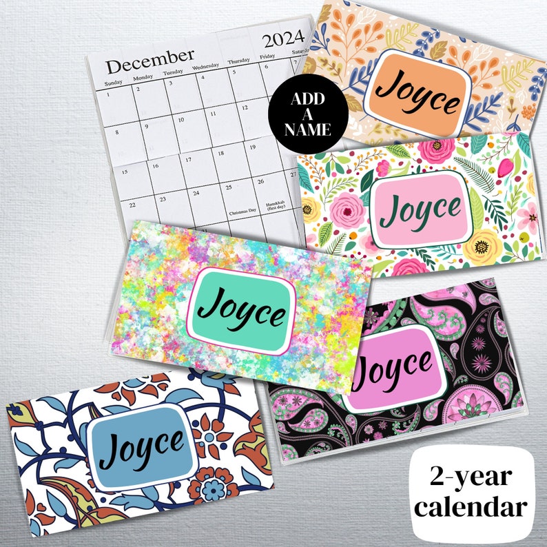 Personalized 2year Pocket Calendar 20242025 Free Domestic Shipping Etsy