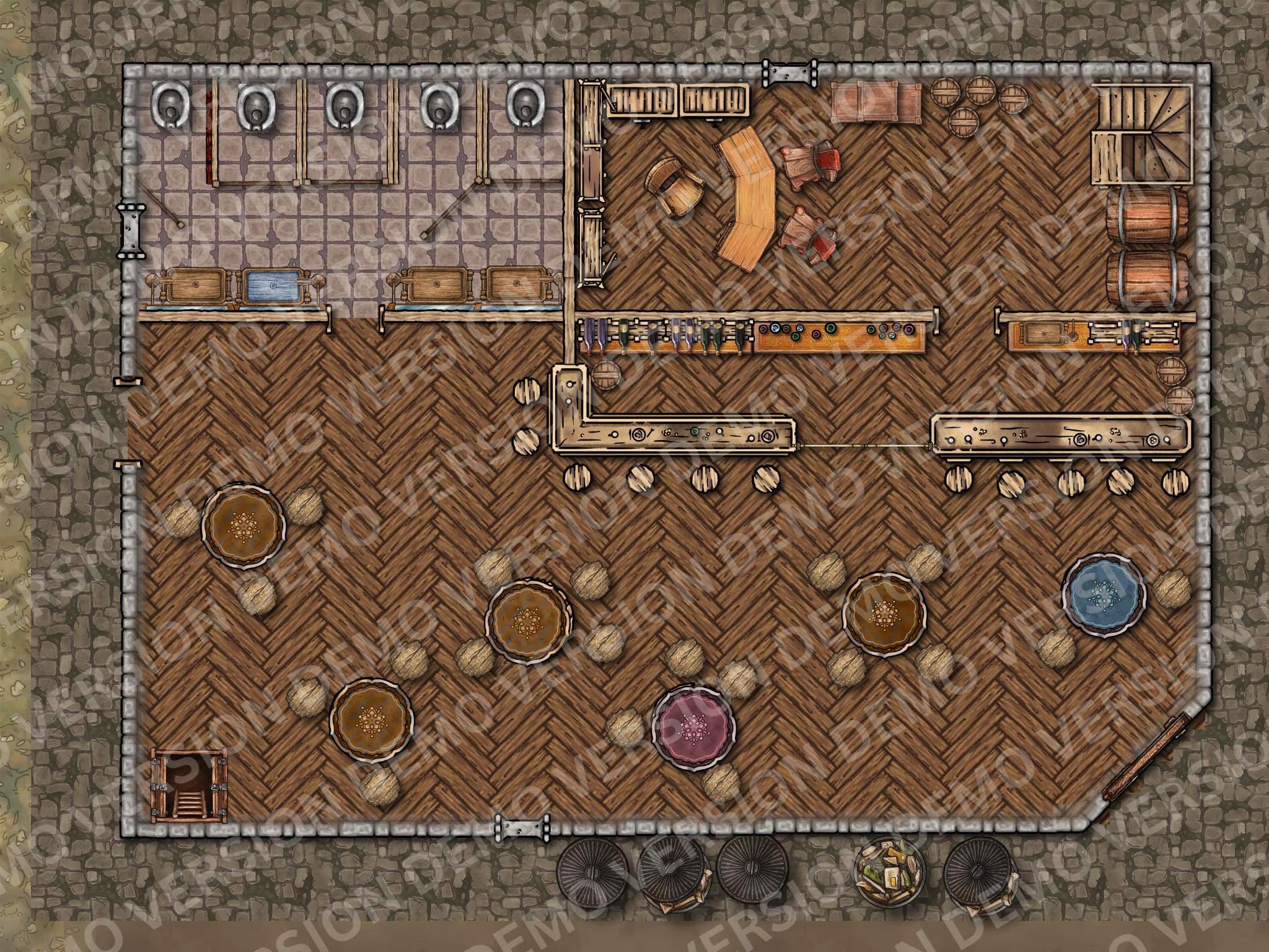 Three Level/floor Tavern Battlemap, Dnd Battle Map, D&D, Battlemap ...