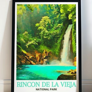Arte del Parque Nacional Rincón De La Vieja - Cartel de La Cangreja - Impresión de Guanacaste - Arte de la pared de Guanacaste - Foto de La Cangreja - Lienzo de Guanacaste