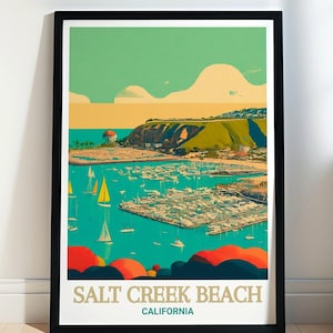 Salt Creek Beach Print - Dana Point Harbor Wall Art - California Framed Art - California Vintage Poster