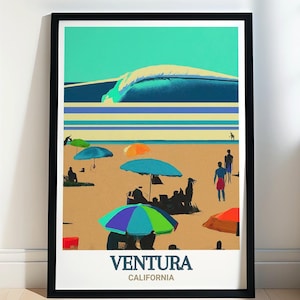 Ventura Print -  Surfers Point Wall Art - California Framed Art - Surfers Point Vintage Poster