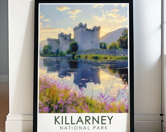 Killarney National Park Wall Art - Ross Castle Print - Scenic Irish Travel Poster - Majestic National Park Landscape - Lovely National Park