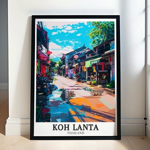 Koh Lanta Reise Poster - Ko Lanta Yai und Lanta Old Town Art - Ko Lanta Yai und Lanta Old Town Art -Koh Lanta Poster