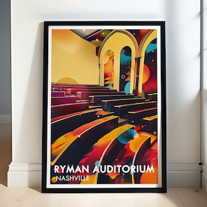 Impression Ryman Auditorium - Tableau Ryman Nashville encadré - Poster du musée de Nashville - Impression sur toile Nashville - Poster Ryman Auditorium