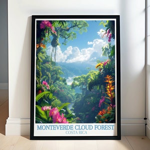 Colección de arte del bosque nuboso de Monteverde: carteles del parque nacional de Costa Rica: regalo perfecto con impresiones enmarcadas de Costa Rica y arte de la lista de deseos