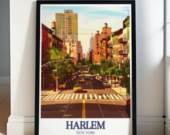 Harlem Poster - Framed Harlem 155th Street Poster - Harlem Canvas Print - Harlem Wall Art - Harlem Travel Gifts & Souvenir