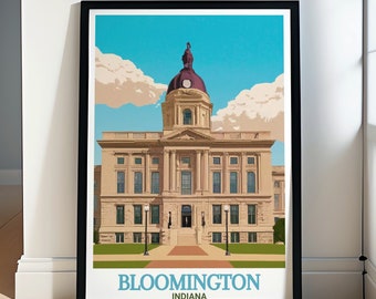 Bloomington Wall Art -  Monroe County Courthouse Poster - Bloomington Painting - Bloomington Framed Print - Bloomington Canvas Print