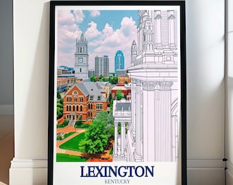 Lexington Poster - Framed Transylvania University Print - Lexington Skyline Wall Art - Lexington Travel Gift - Lexington Souvenir