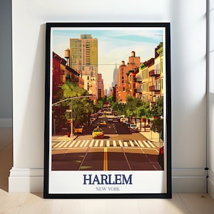 Harlem Poster - Framed Harlem 155th Street Poster - Harlem Canvas Print - Harlem Wall Art - Harlem Travel Gifts & Souvenir