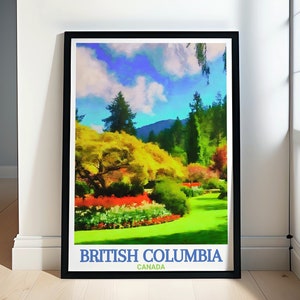 Muurkunst Brits-Columbia - reisposters Butchart Gardens - Canada prenten - Decor Vancouvereiland