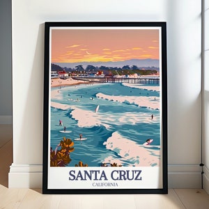 Santa Cruz Poster - Santa Cruz Art - Santa Cruz Print - Santa Cruz Wall Art - Santa Cruz Beach Poster - Santa Cruz Boardwalk Art