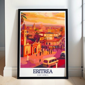 Poster Érythrée - impression rue d'Asmara - oeuvre d'art murale Asmara - oeuvre d'art murale Érythrée - toile Asmara - impressions Érythrée - encadré Érythrée - toile Érythrée