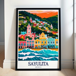 Sayulita Travel Print - Main Street Prints Decor - Sayulita Beach Wall Art - Main Street Wall Art - Main Street Prints