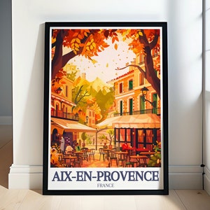 Aix-en-Provence Travel Print - Cours Mirabeau and Quartier Mazarin Art - Aix-en-Provence Travel Gift