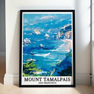 Mount Tamalpais Travel Print - Mount Tamalpais and Marin Hills Prints - Pacific Ocean and Mount Tamalpais Travel Posters