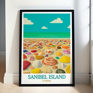 Sanibel Island Kunst - Blind Pass Beach Reiseplakat - Blind Pass Beach Leinwanddruck - Serene Beach Art