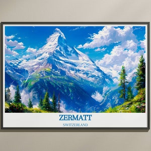 Exclusive Zermatt Travel Prints - Stunning Zermatt Wall Art - Zermatt-Matterhorn Authentic Travel Posters