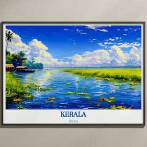 Kerala Colorful Art Print Series - Immersive Indian Landscapes - Kerala Poster Collection
