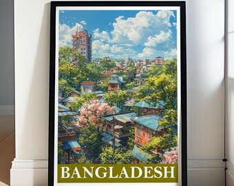 Bangladesh Wall Art - Bangladesh Framed - Dhaka City Poster - Bangladesh Canvas  Bangladesh Poster - Bangladesh Print - Bangladesh Decor