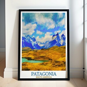 Impression de voyage en Patagonie - Impressions d&#39;art du parc national Torres del Paine - Posters de voyage et impressions d&#39;art en Patagonie - Oeuvres d&#39;art Patagonia