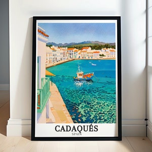 Reiskunst Cadaqués - Posters Cadaqués Harbor Pyrenees - Muurkunst Spanje - Posters Cadaqués - Decor Cadaqués - Cadeau Cadaqués Harbour Pyrenees