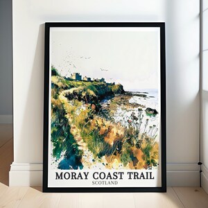 Moray Coast Trail Travel Posters - Burghead Bay Art Prints - Burghead Castle Wall Decor -Scotland Travel Art