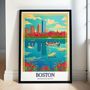 Boston Poster - Financial District Poster - Charles River Travel Print - Charles River Travel Poster - Boston Wall Art - Boston Print