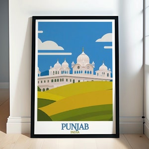 Punjab Art Collection -Anandpur Sahib Travel Posters -  Vibrant City Prints - Punjab Wall Art - Indian City Decor