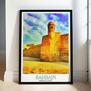 Bahrain Travel Poster - Bahrain Fort Travel Posters and Prints - Bahrain Fort with Unique Wall Decor - Bahrain Travel Prints and Posters