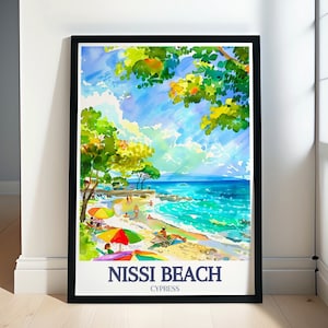 Nissi Beach  Travel Print- Nissi Beach Ayia Napa Travel Art - Nissi Beach Ayia Napa Print - Nissi Beach Poster - Cyprus Print