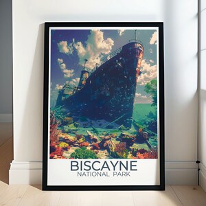 Biscayne Florida Vintage Posters Collection - Maritime Heritage Trail Wall Art - Biscayne National Park Travel Posters
