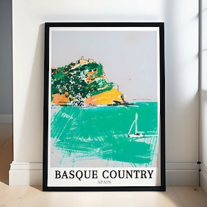 Basque Country Poster - Framed Gaztelugatxe Print - San Juan de Gaztelugatxe - Euskadi Print - Basque Country Wall Art - Euskadi Canvas