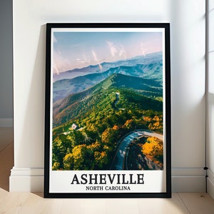 Asheville nc Print - Asheville Wall Art - Blue Ridge Parkway Poster - Asheville Framed - Blue Ridge Mountains Canvas  - Asheville Poster