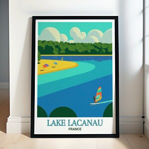 Lake Lacanau Reiseplakat - Lake Lacanau Dekor - Lake Lacanau Geschenk - Lake Lacanau Wandkunst - Lake Lacanau Druck