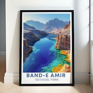 Afghanistan Poster - Framed Afghanistan Print  -  Band-e Amir National Park Canvas Print - Afghanistan Wall Art - Afghanistan Travel Gift