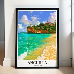 Anguilla Print - Meads Bay Beach Poster  - Meads Bay Beach Print  - Anguilla Poster - Anguilla Wall Art - Anguilla Framed - Anguilla Canvas