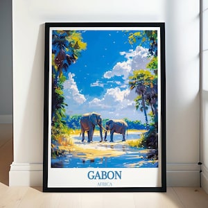 Gabun Druck - Gabun Kunstwerk - Gabun gerahmt - Gabun Poster - Gabun Wandkunst - Loango Nationalpark - Lopé Nationalpark - Loango Poster