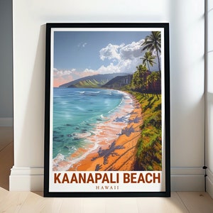 Kaanapali Beach Travel Print - Captivating Maui Art Print - Hawaiian Coastal Wall Art - Kaanapali Beach Poster