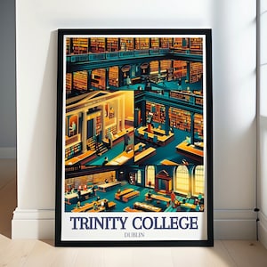 Trinity College Travel Poster - Book of Kells Art Prints and Cambridge University Posters - Book of Kells and Cambridge Architecture Posters