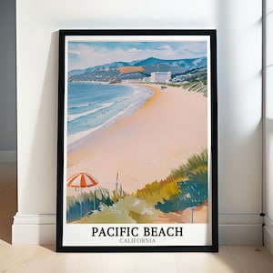 Pacific Beach Travel Print - San Diego and Pacific Beach Prints - Pacific Beach Art and California Prints -  Pacific Beach Gifts and Decor