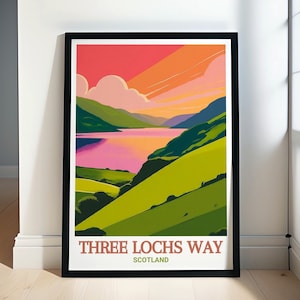 Three Lochs Way Travel Poster - Gare Loch Prints - Gare Loch  Decor - Gare Loch  Poster - Gare Loch  Print - Three Lochs Way Decor